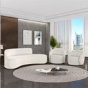 Ver imagem 1 de Sofá Morgan 4 Lugares 220cm 2 Poltronas Lua Bouclê Bege D'Rossi