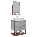 Ver imagem 1 de Gabinete de Banheiro Uni com Cuba e Espelheira 60cm Pistache/freijo - Mgm