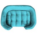 Ver imagem 3 de Poltrona Cama Pet Hannah Luxo -Suede Azul Turquesa
