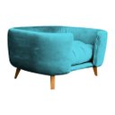 Ver imagem 4 de Poltrona Cama Pet Hannah Luxo -Suede Azul Turquesa