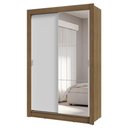 Ver imagem 3 de Guarda-roupa Solteiro 2 Portas de Correr com Espelho 4 Gavetas Rustic/branco Vivare Plus Madesa
