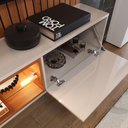 Ver imagem 7 de Painel com Rack Milano para TV até 70” com Nicho com LED, Prateleira de Vidro, Portas Basculantes
