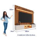 Ver imagem 4 de Painel com Rack Milano para TV até 70” com Nicho com LED, Prateleira de Vidro, Portas Basculantes
