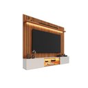 Ver imagem 5 de Painel com Rack Milano para TV até 70” com Nicho com LED, Prateleira de Vidro, Portas Basculantes