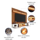Ver imagem 3 de Painel com Rack Milano para TV até 70” com Nicho com LED, Prateleira de Vidro, Portas Basculantes
