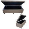 Cama Box Baú Solteirão King 0,96 X 2,03 X 0,40 Premium Sued Bege - 1