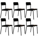 Ver imagem 1 de Kit 06 Cadeiras Estofada para Sala de Jantar Sense Preto C01 Courino Preto - Lyam Decor