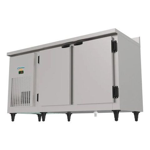 Balcão Refrigerado Encosto 2 Portas 1,5 Mts Total Inox 540kbsc150d Kofisa