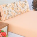 Ver imagem 2 de Jogo Cama Lençol Fiore Casal Padrão Estampado 180 Fios 100% Algodão com Babadinho 3 Peças Salmão Flo
