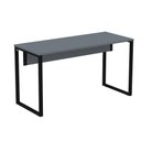 Ver imagem 1 de Mesa Escritório P25 Tub Pandin 150 Cm (larg) Tampo Mdp Grafito Pé Aço Tubular Preto