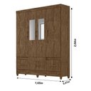 Ver imagem 6 de Guarda Roupa Casal com Espelho Ms912 4 Portas 2 Gavetas Castanho Wood - Moval