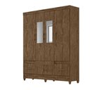 Ver imagem 2 de Guarda Roupa Casal com Espelho Ms912 4 Portas 2 Gavetas Castanho Wood - Moval