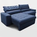 Ver imagem 6 de Sofá Retrátil e Reclinável 3,00m Molas Ensacadas Max Spring Velusoft Azul Cama Inbox