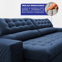 Ver imagem 4 de Sofá Retrátil e Reclinável 3,00m Molas Ensacadas Max Spring Velusoft Azul Cama Inbox
