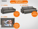 Ver imagem 3 de Sofá Tango 2,20M Sem Caixa, Retrátil e Reclinável Velosuede Cinza - Netsofás