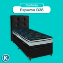 Ver imagem 4 de Conjunto Cama Box Bau Preto Solteiro + Colchão D28 Conforto Paropas + Cabeceira