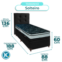 Ver imagem 3 de Conjunto Cama Box Bau Preto Solteiro + Colchão D28 Conforto Paropas + Cabeceira