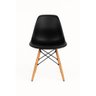Conjunto Mesa Redonda Branca 90cm + 4 Cadeiras Eames Pretas Pés Madeira Sala Jantar Cozinha Moderna  - 4