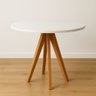 Conjunto Mesa Redonda Branca 90cm + 4 Cadeiras Eames Pretas Pés Madeira Sala Jantar Cozinha Moderna  - 3
