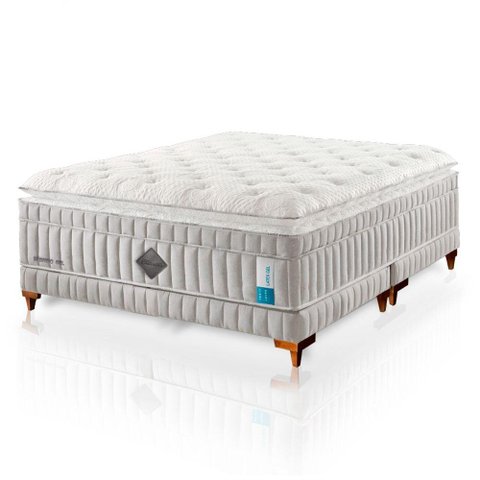 Colchão de Látex Híbrido Qgel com Cobre Box Solteiro King 96x203cm
