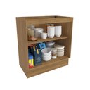 Ver imagem 3 de Balcão Celeste Kappesberg 100% Mdf 2 Portas Nogueira/verde 80cm