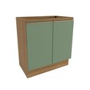 Ver imagem 1 de Balcão Celeste Kappesberg 100% Mdf 2 Portas Nogueira/verde 80cm