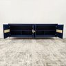 Balcão Buffet Paraty 220 Cm Laca Pés Metal e Palhinha Azul Gloss - 4