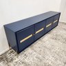 Balcão Buffet Paraty 220 Cm Laca Pés Metal e Palhinha Azul Gloss - 3