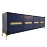 Balcão Buffet Paraty 220 Cm Laca Pés Metal e Palhinha Azul Gloss - 1