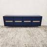 Balcão Buffet Paraty 220 Cm Laca Pés Metal e Palhinha Azul Gloss - 7