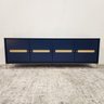 Balcão Buffet Paraty 220 Cm Laca Pés Metal e Palhinha Azul Gloss - 2