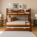 Ver mais imagens de Treliche Casal/solteiro de Madeira Maciça com Cama Auxiliar Resistente