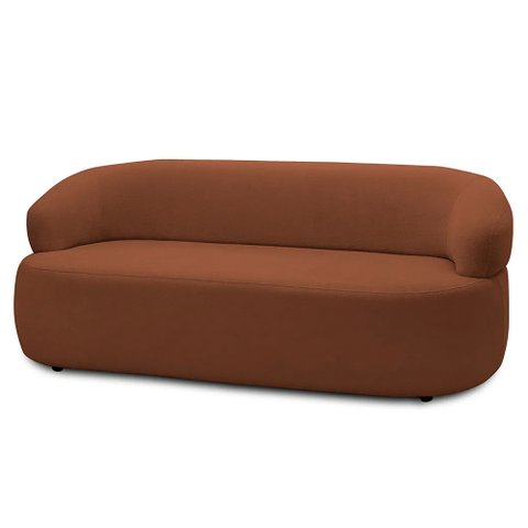 Sofá 2 Lugares Living Orgânico Sala de Estar 140cm Conka F05 Veludo Terracota - Mpozenato