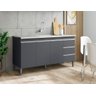 Balcão de Cozinha/pia Andréia 150cm S/ Tampo 3 Portas e 3 Gavetas:cinza - 1