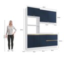 Ver imagem 4 de Armário de Cozinha Compacta Torre Quente 100% Mdf 190cm Branco/azul Profundo Celeste Kappesberg