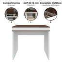 Ver imagem 3 de Mesa Escrivaninha Mind Moderno sem Gavetas MDP 85cm Ipe Branco Artany
