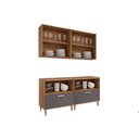Ver imagem 2 de Cozinha Bella 4 Peças (2 Armários + 2 Balcões) 160cm Freijo-titanium Mgm