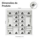 Ver imagem 4 de Guarda-Roupa Casal 8 Portas Batentes Saturno Madesa