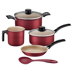 Jogo de Panelas Tramontina Turim 5 Peças - Starflon Max Vermelha Antiaderente Tramontina - 1