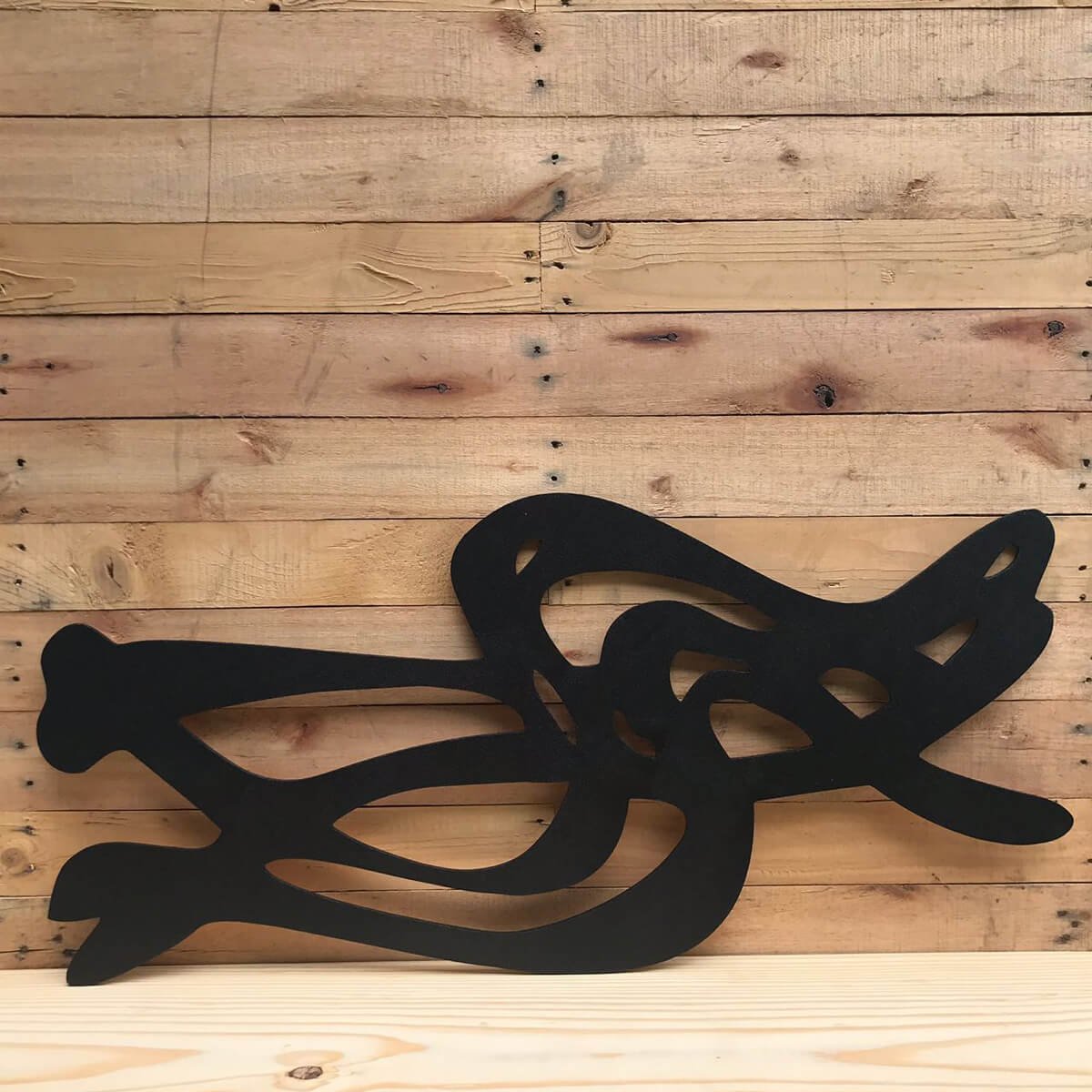 Escultura Arte Abstrata 21 Woodhead Preto