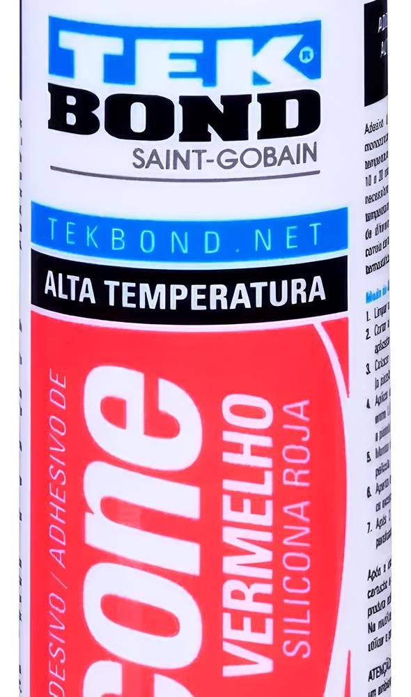 Silicone Acetico Alta Temperatura Vermelho 280g Tekbond - 3