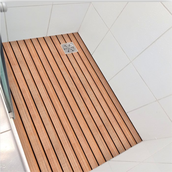 Piso vinil adesivo antiderrapante para box banheiro Deck - 1,20 x 0,97 metros