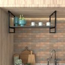 Ver imagem 1 de Nicho Industrial Suspenso Teto Cozinha Prateleira Industrial Suspensa Nicho Industrial Nichos para