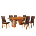 Ver imagem 2 de Mesa de Jantar Carolina 180cm Tampo MDF Canto Copo com 6 Cadeiras Lira