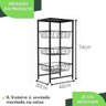 Fruteira de Chão para Cozinha 3 Andares Cesto Preta Plus - 5