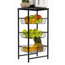 Ver imagem 3 de Fruteira de Chão para Cozinha 3 Andares Cesto Preta Plus
