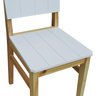 Kit 2 Cadeiras Linhas Estrutura Madeira Maciça Assento e Encosto MDF Laqueado - Natural/Branco - 9