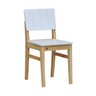 Kit 2 Cadeiras Linhas Estrutura Madeira Maciça Assento e Encosto MDF Laqueado - Natural/Branco - 4