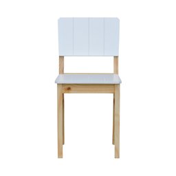 Kit 2 Cadeiras Linhas Estrutura Madeira Maciça Assento e Encosto MDF Laqueado - Natural/Branco - 6