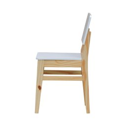 Kit 2 Cadeiras Linhas Estrutura Madeira Maciça Assento e Encosto MDF Laqueado - Natural/Branco - 7